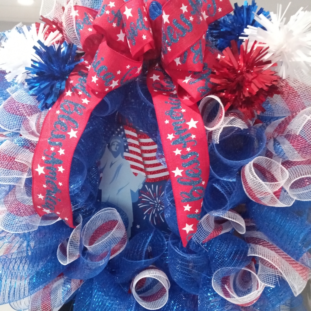 Handmade mesh wreath